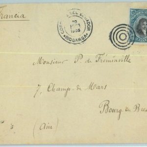 95521 -  ECUADOR - POSTAL HISTORY -  COVER from RIO BAMBA to FRANCE 1905