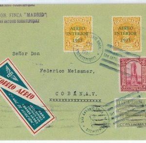 99869 - GUATEMALA - POSTAL HISTORY - AIRMAIL COVER San Antonio Suchitepéquez