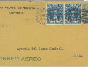 86046 - GUATEMALA - POSTAL HISTORY - Overprinted stamps INTERNAL AIRMAIL COVER