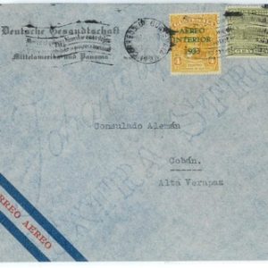 99841 - GUATEMALA - POSTAL HISTORY - AIRMAIL COVER Slogan postmarks 1933