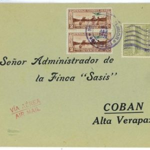 99867 - GUATEMALA - POSTAL HISTORY - Internal  AIRMAIL COVER  1936