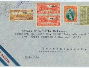 99860 - GUATEMALA - POSTAL HISTORY - AIRMAIL COVER to COLOMBIA 1939 Birds