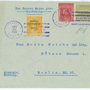 99851 - GUATEMALA - POSTAL HISTORY - AIRMAIL COVER  to GERMANY 1933