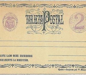 37503 - ECUADOR  -  POSTAL HISTORY - Stationery Card   HIGGINGS & GAGE # 4 - EAG