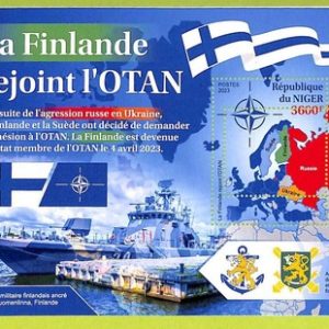 B0717 - NIGER - ERROR MISPERF  Stamp Sheet - 2023 - Finland Flag NATO