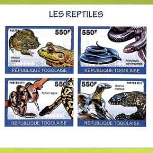B1097 - TOGO  - ERROR IMPERF Stamp Sheet - 2010 - Reptiles, Snakes