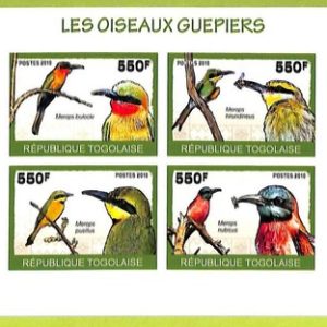 B1098 - TOGO  - ERROR IMPERF Stamp Sheet - 2010 - Birds, Bee-eaters