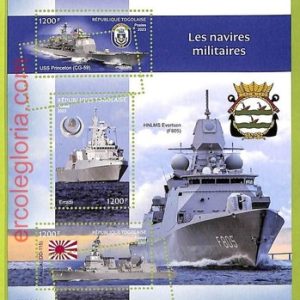 B1159 - TOGO  - ERROR MISPERF Stamp Sheet - 2023 - Military Navy SHIPS