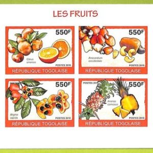 B1184 - TOGO  - ERROR IMPERF Stamp Sheet - 2010 - FRUITS