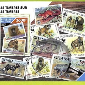 B1079 - TCHAD - ERROR MISPERF Stamp Sheet - 2022 - FAUNA   WWF