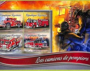 B1156 - TOGO  - ERROR MISPERF Stamp Sheet - 2016 - FIRE ENGINES