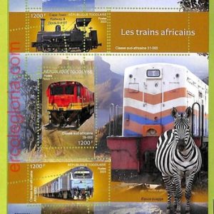 B1147 - TOGO  - ERROR MISPERF Stamp Sheet - 2023 - AFRICAN TRAINS