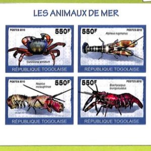 B1095 - TOGO - ERROR IMPERF Stamp Sheet - 2010 - Marine Life