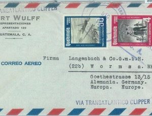 86074 - GUATEMALA - POSTAL HISTORY - COVER to GERMANY via CLIPPER 1950's