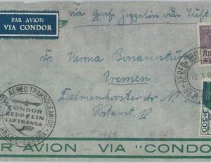 81755 - BRAZIL - POSTAL HISTORY - COVER to GERMANY via  CONDOR ZEPPELIN 1934