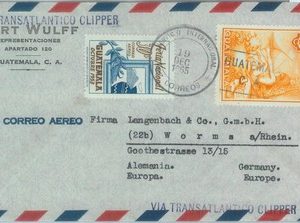 86070 - GUATEMALA - POSTAL HISTORY - COVER to GERMANY via CLIPPER 1955