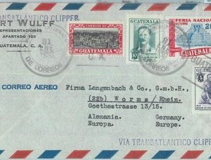 86067 - GUATEMALA - POSTAL HISTORY - COVER to GERMANY via CLIPPER 1953 Football