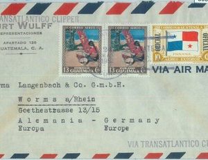86066 - GUATEMALA - POSTAL HISTORY - OFFICIAL stamps on AIRMAIL  1952   FLAGS