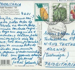 81775 - BRAZIL - POSTAL HISTORY -  POSTCARD to NORWAY  2001 - FRUIT