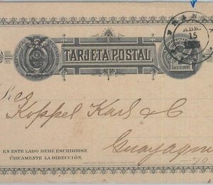82868  - ECUADOR - Postal History -  STATIONERY CARD from BABAHOYO 1885
