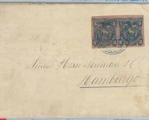 82867 -  ECUADOR - POSTAL HISTORY - STATIONERY CUT-OUTS on COVER to GERMANY 1894