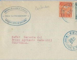 81669 - GUATEMALA -  POSTAL HISTORY -  COVER from BARBERENA  1948