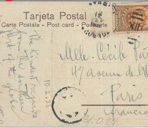 82870 - ECUADOR - Postal History -  REVENUE stamp on POSTCARD to FRANCE 1925