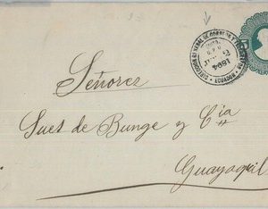 82864  - ECUADOR - Postal History -  STATIONERY COVER - INVERTED YEAR 1894