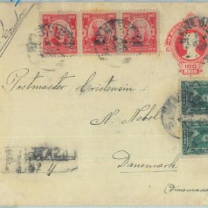 89573 - BRAZIL - Postal History -  Registered STATIONERY COVER to DENMARK 1915