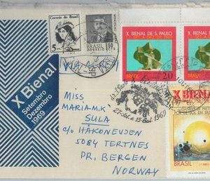 81766 - BRAZIL - POSTAL HISTORY -  COVER to NORWAY  1969 -  ART