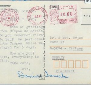 81773 - BRAZIL - POSTAL HISTORY -  Red Mechanical postmark: NUCLEAR ENERGY 1981