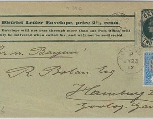 51809 - CEYLON - POSTAL HISTORY - LOCAL use Stationery Cover to GERMANY 1900