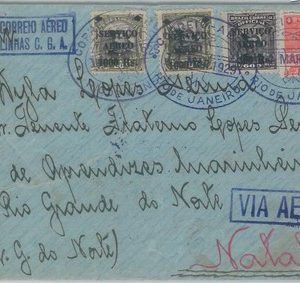 74374 - BRAZIL - POSTAL HISTORY -  TWIN VALUES on AIRMAIL COVER  1929