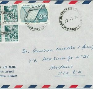 67207 - BRAZIL - Postal History -  COVER to ITALY 1976  -  MINING  Gold