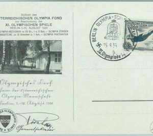 68188 - GERMANY - POSTAL HISTORY - CARD - 15.8.1936 Olympic postmark: BERLIN a