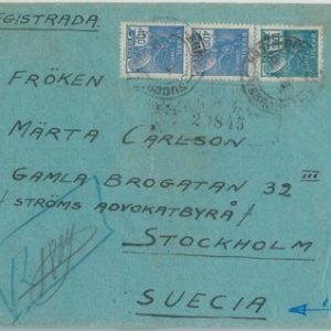 74391 - BRAZIL - POSTAL HISTORY -  REGISTERED COVER to SWEDEN  1935