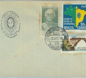 85987  - BRAZIL - POSTAL HISTORY -   FDC COVER 1969   BRIDGE trains ARMY