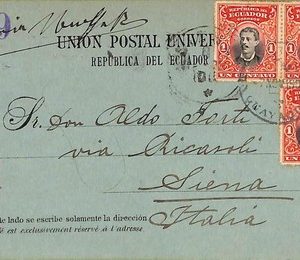 ad6242 - ECUADOR - POSTAL HISTORY -  POSTCARD  to ITALY 1902