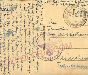 ad5857 - CZECHOSLOVAKIA - Postal History - Censored FELDPOST MAIL   1942