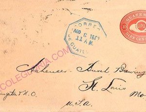 ad6270 - GUATEMALA - POSTAL HISTORY -   STATIONERY COVER to the USA - 1893