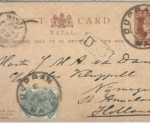 73776A  - NATAL - POSTAL HISTORY - Double STATIONERY CARD H & G # 5 to HOLLAND