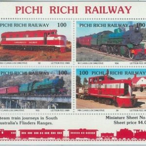 M2062 - RUSSIAN STATE, SOUVENIR SHEET: Trains, Locomotives, Pichi Richi Railway