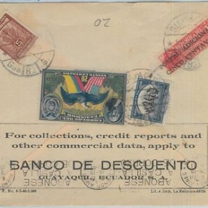 74440 - ECUADOR - POSTAL HISTORY -  POSTAL ADICIONAL 5 cnt on COVER  1941