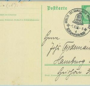 68146 - GERMANY - POSTAL  STATIONERY - 1.8.1936 Olympic postmark: BERLIN d