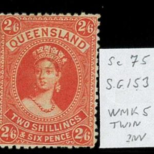 aa5622c - Australia QUEENSLAND - STAMP - SG # 153 Watermark 5  - USED