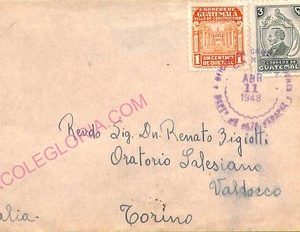ad6275 - GUATEMALA - POSTAL HISTORY -   COVER to ITALY  1948