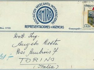 67218 - ECUADOR - Postal History - AIRMAIL COVER to ITALY  1964 - HERALDRY