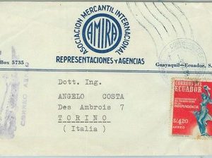 67219 - ECUADOR - Postal History - AIRMAIL COVER to ITALY  1966