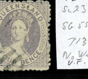 aa5625m  - Australia QUEENSLAND - STAMP - SG # 55  No Watermark  - USED