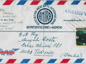 67215 - ECUADOR - Postal History - AIRMAIL COVER to ITALY  1970 - KENNEDY